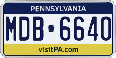 PA license plate MDB6640
