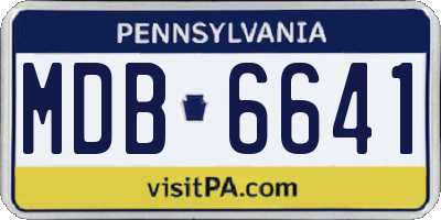 PA license plate MDB6641