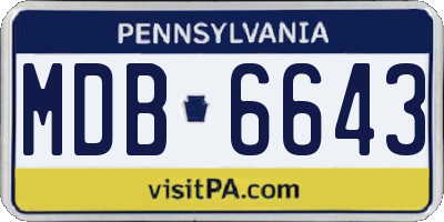 PA license plate MDB6643