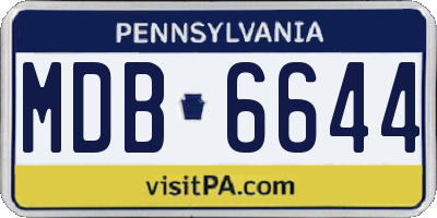 PA license plate MDB6644