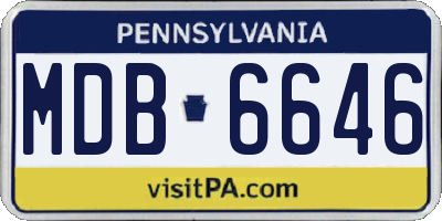 PA license plate MDB6646