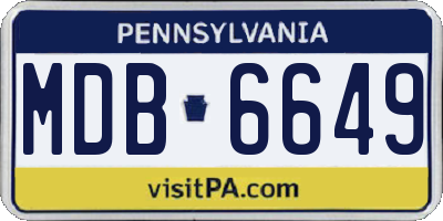 PA license plate MDB6649