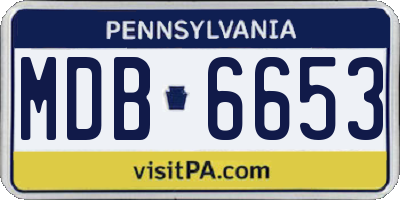 PA license plate MDB6653