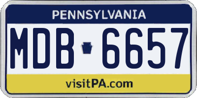 PA license plate MDB6657
