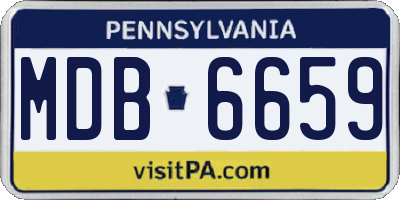 PA license plate MDB6659
