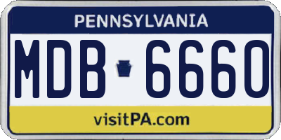 PA license plate MDB6660