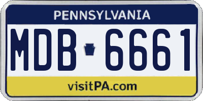 PA license plate MDB6661