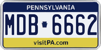 PA license plate MDB6662