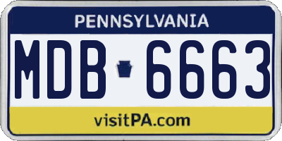 PA license plate MDB6663