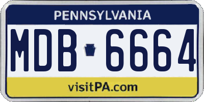 PA license plate MDB6664