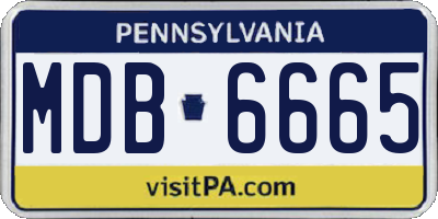 PA license plate MDB6665