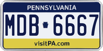 PA license plate MDB6667
