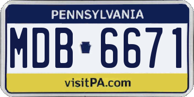 PA license plate MDB6671