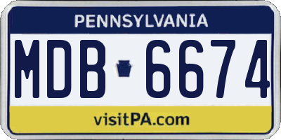 PA license plate MDB6674
