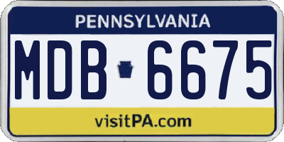 PA license plate MDB6675