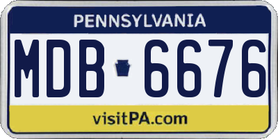 PA license plate MDB6676