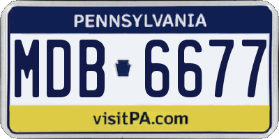 PA license plate MDB6677