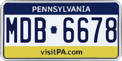 PA license plate MDB6678