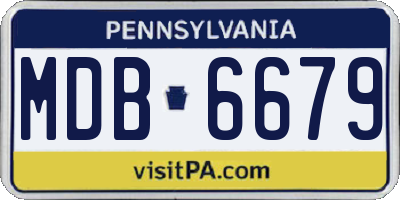 PA license plate MDB6679
