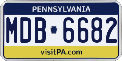 PA license plate MDB6682