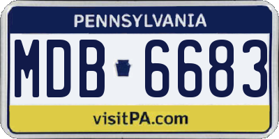 PA license plate MDB6683