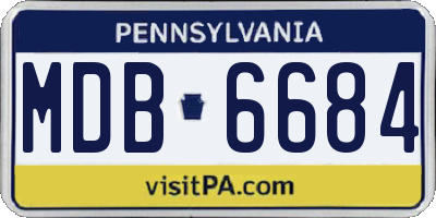 PA license plate MDB6684