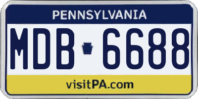 PA license plate MDB6688