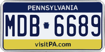 PA license plate MDB6689