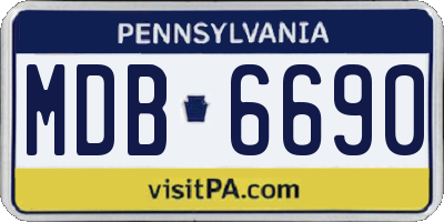PA license plate MDB6690
