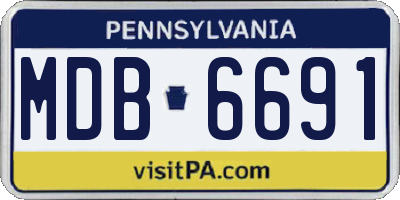 PA license plate MDB6691
