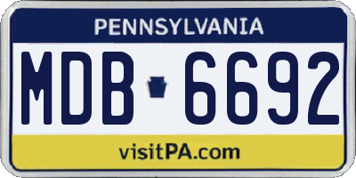 PA license plate MDB6692