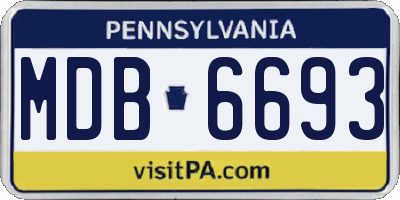 PA license plate MDB6693