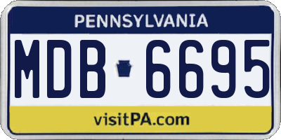 PA license plate MDB6695