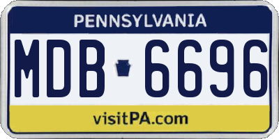 PA license plate MDB6696