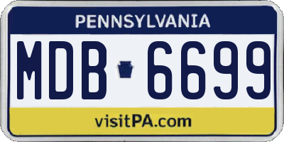 PA license plate MDB6699