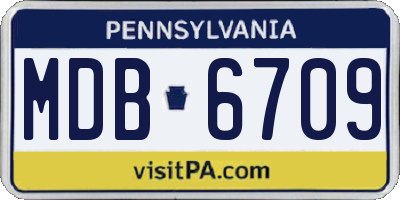 PA license plate MDB6709