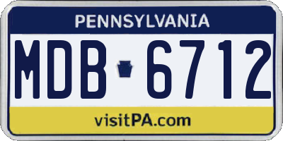 PA license plate MDB6712