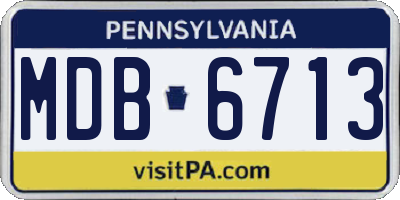 PA license plate MDB6713