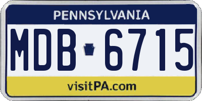 PA license plate MDB6715