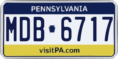 PA license plate MDB6717