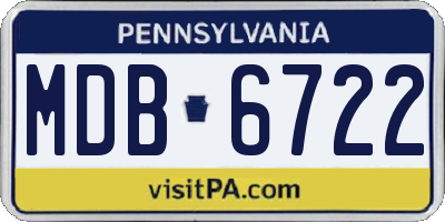 PA license plate MDB6722