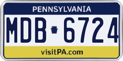 PA license plate MDB6724