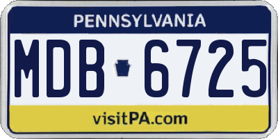 PA license plate MDB6725