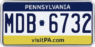 PA license plate MDB6732