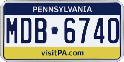 PA license plate MDB6740