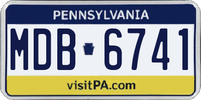 PA license plate MDB6741