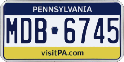 PA license plate MDB6745