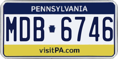 PA license plate MDB6746