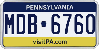 PA license plate MDB6760