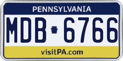 PA license plate MDB6766